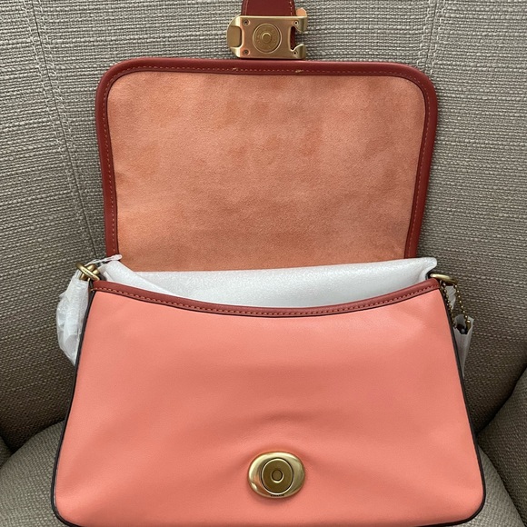Coach tabby shoulder bag in colorblock light coral - Picture 15 of 16